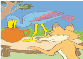 قصه الثعلب وطائر اللقلق (مترجمه) .