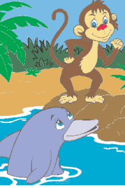 قصه القرد والدولفين (مترجمه) .