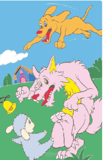 قصه الذئب والحروف الصغير (مترجمه)  .