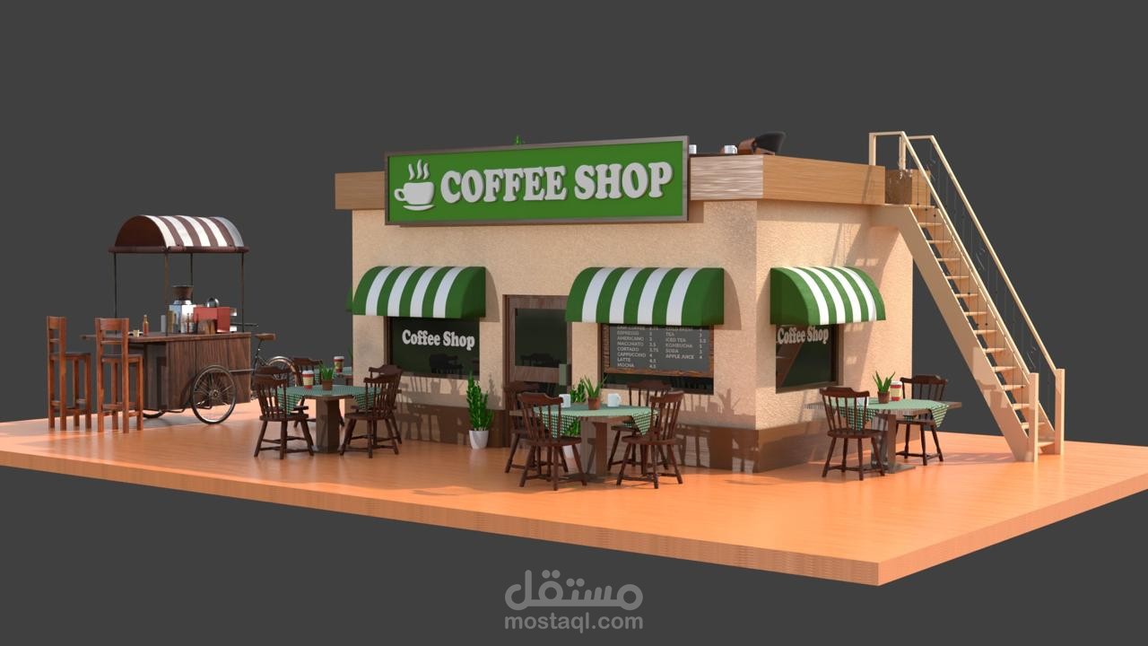 3D coffee shop