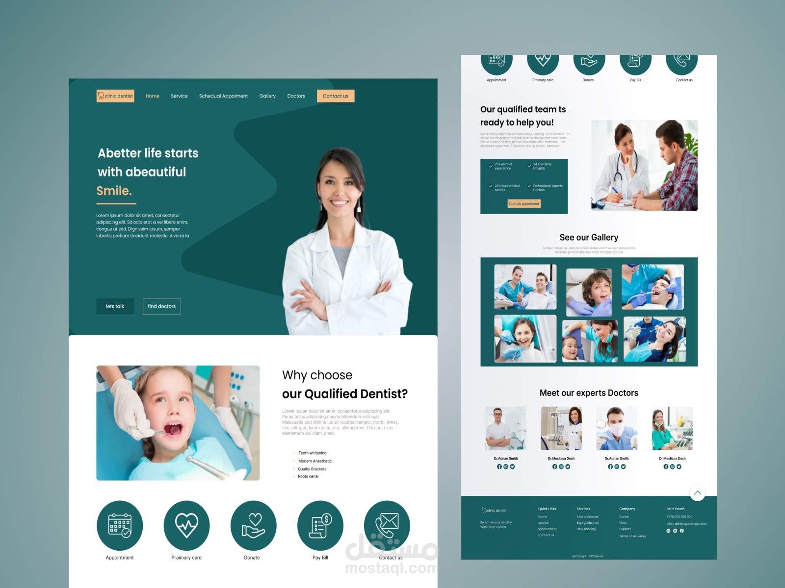 صفحة هبوط (Landing page) لعيادة أسنان