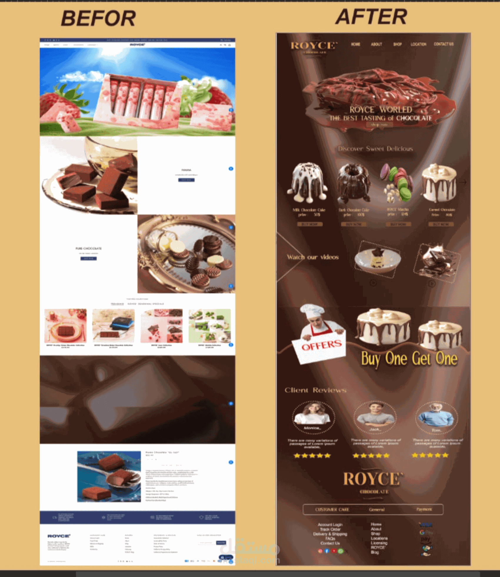 "UI/UX Redesign for Chocolate & Sweets E-commerce Website"
