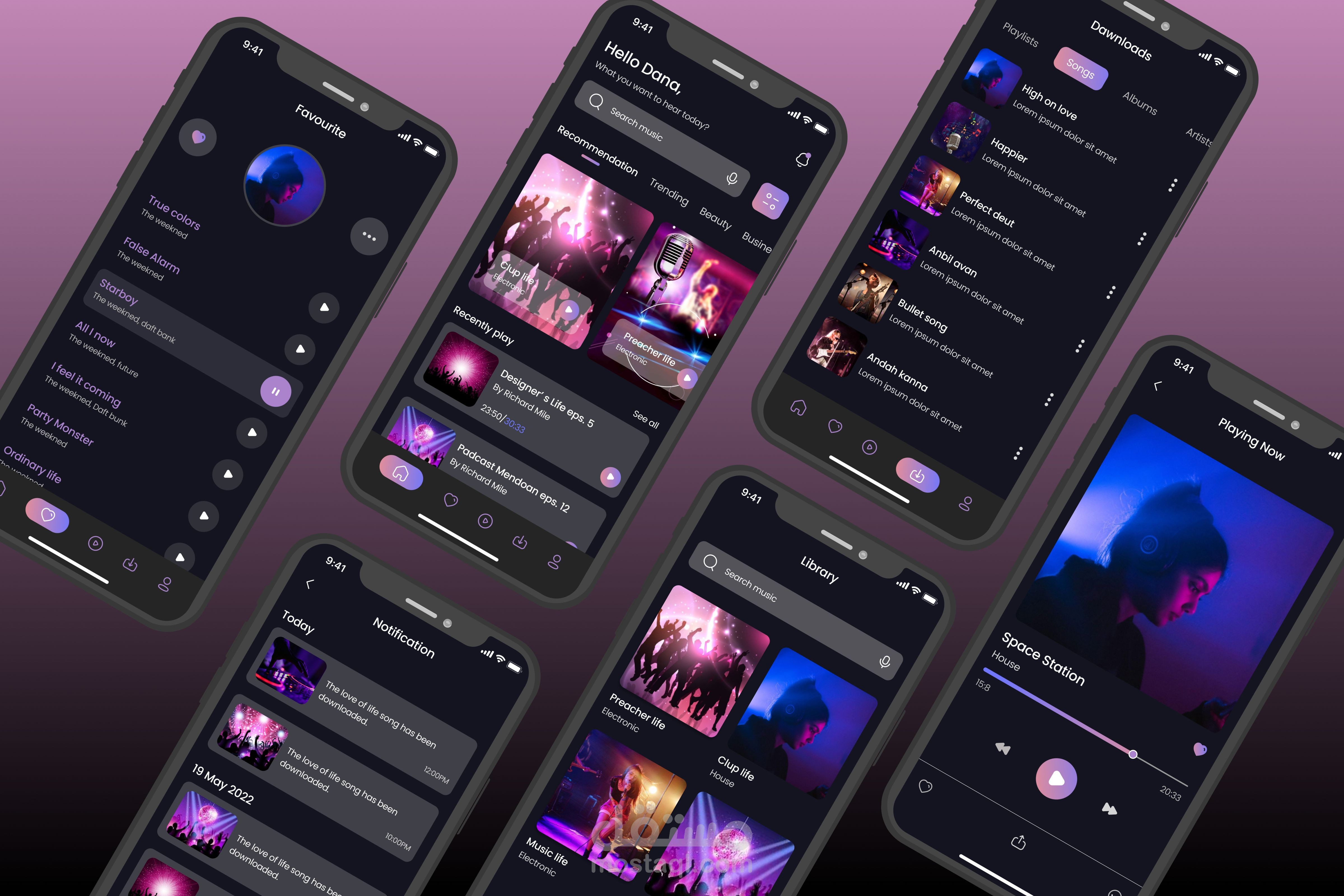 تطبيق موسيقى - عمل مع فريق