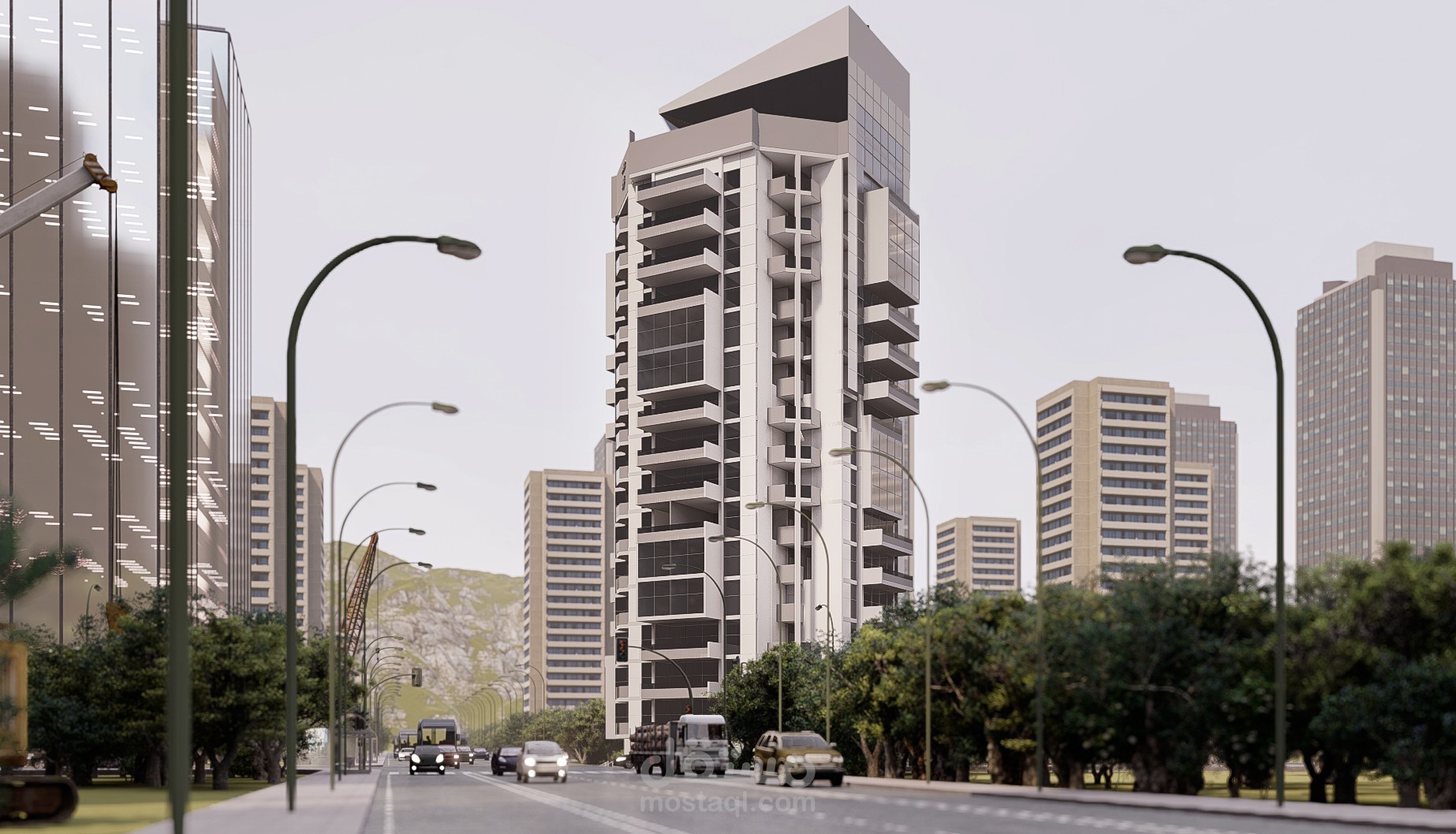 الدراسة الانشائية للبرج السكني B122