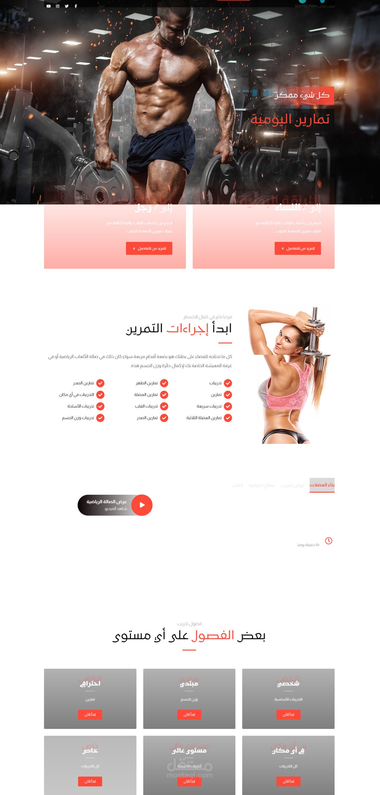 موقع جيم وكمال اجسام ووردبرس