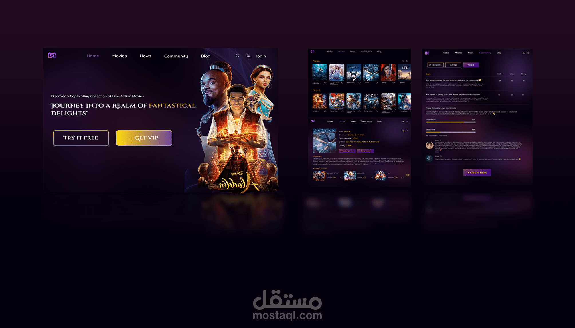 Movie website UX\UI design Show case