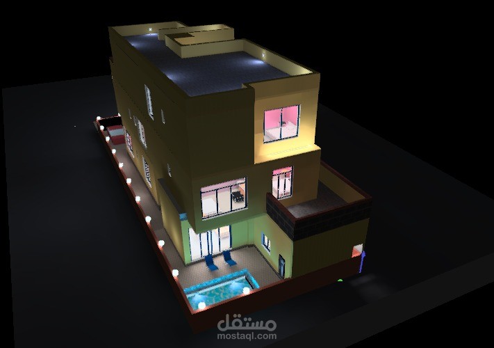 حسابات الاضاءه وتصميم مولدلينج لفيلا بالسعوديه باستخدام برنامج الدايلكس ايفو