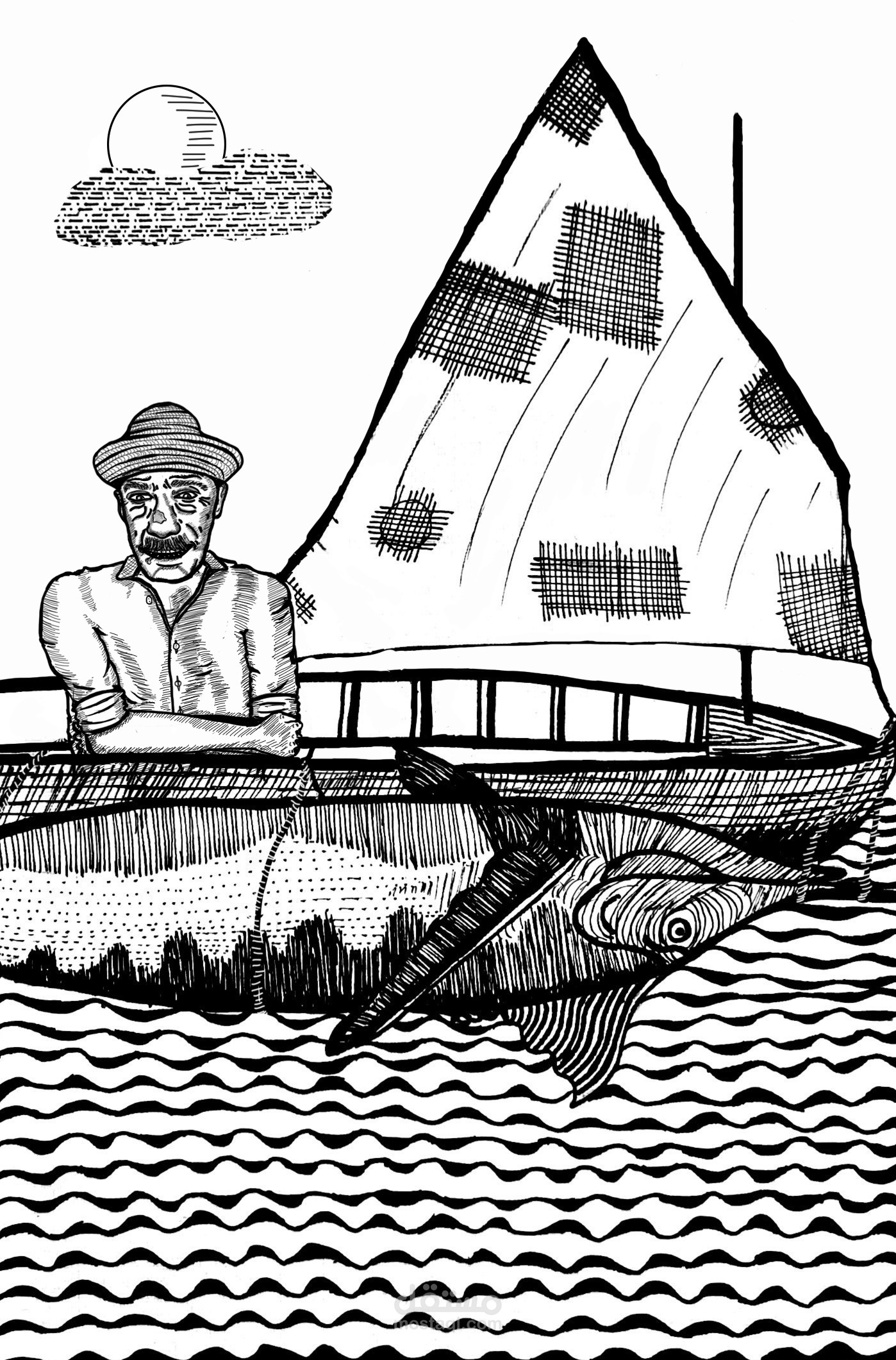 العجوز و البحر (رسوم داخلية)