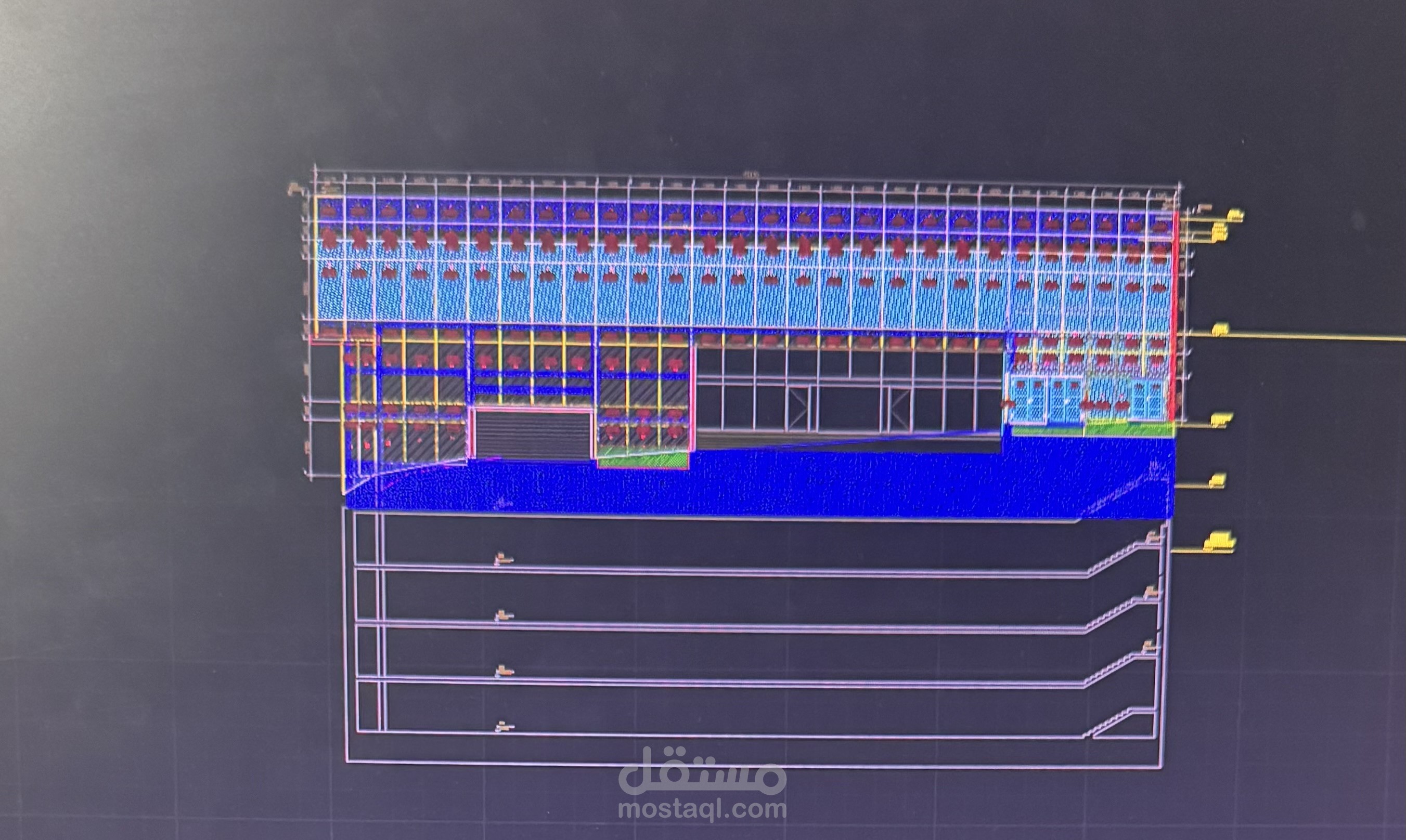 تصميم 2D ل مبنى تجاري من عدة طوابق