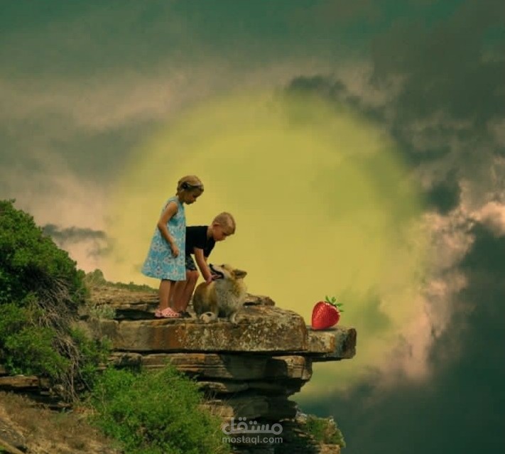 تصميم دمج بصري وخيالي لبيئة طبيعية - Fantasy Landscape Photo Manipulation
