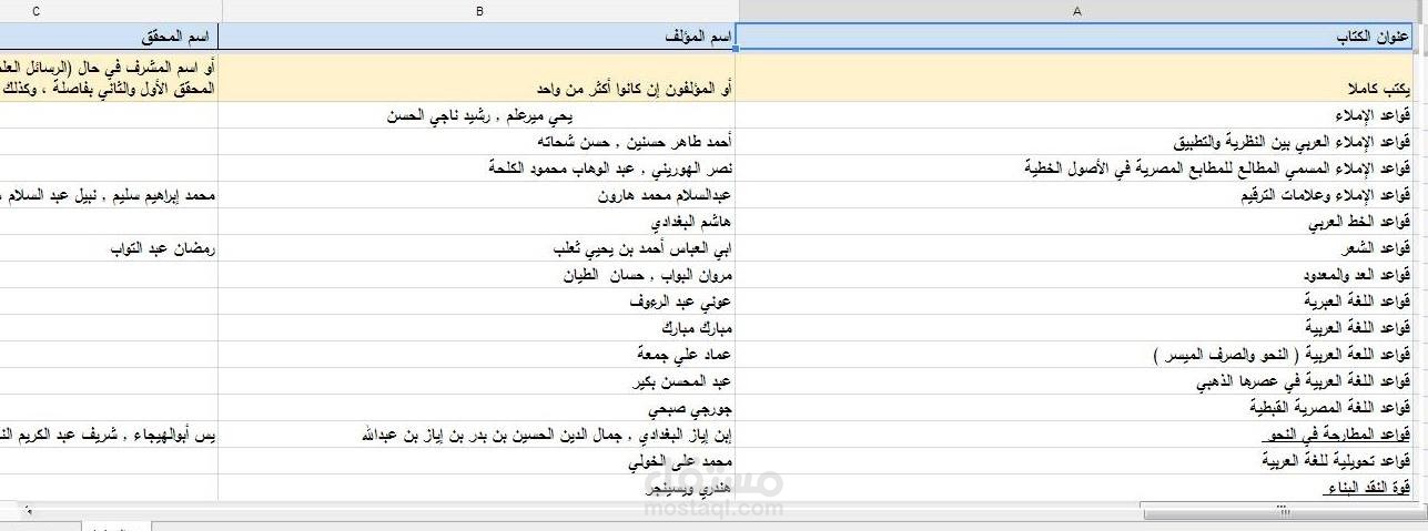 ادخال بيانات كتب