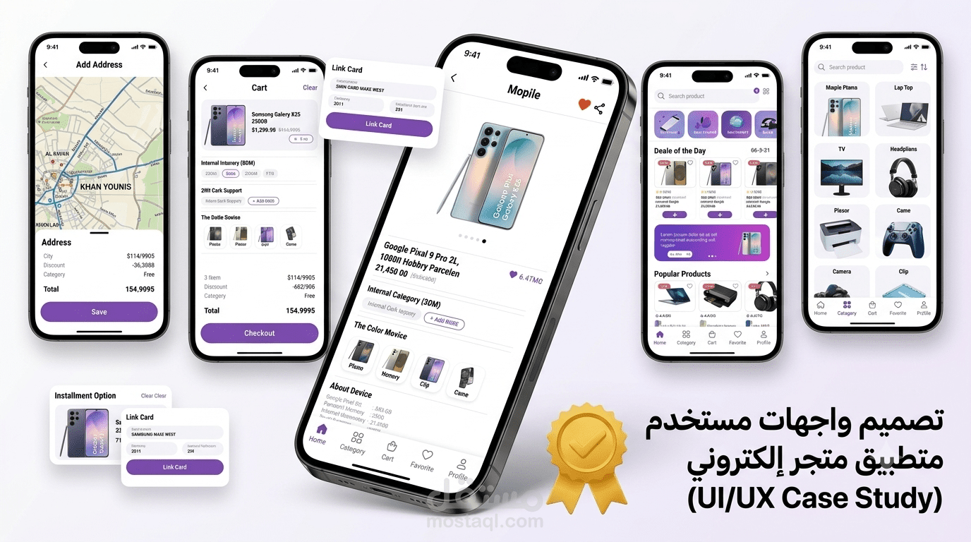 تطبيق متجر إلكترونيات متكامل (E-Commerce App) مبني بـ Flutter