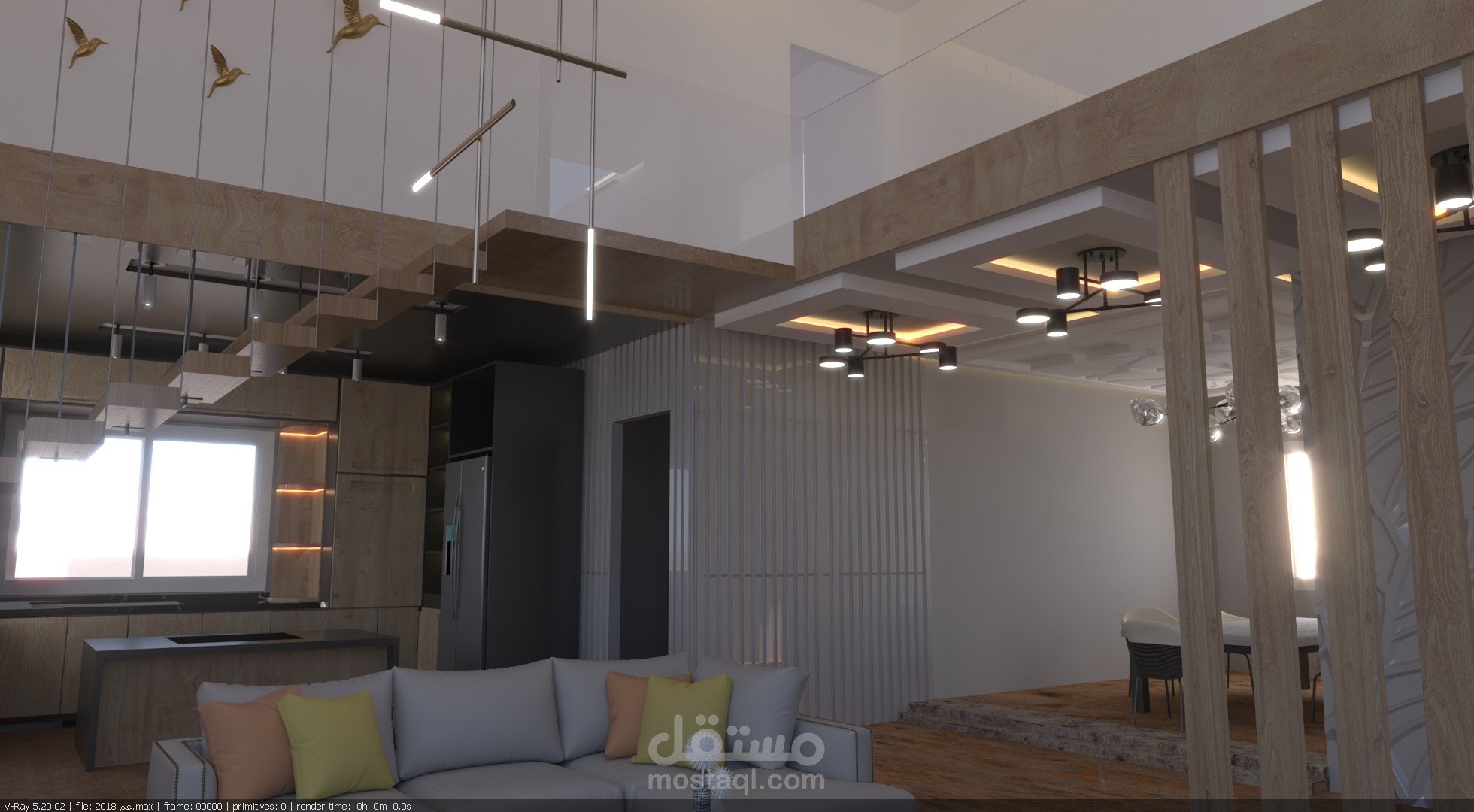 تصميم مطبخ + غرفة جلوس على الطراز الحديث احد اعمالي في فلسطين وباسعار منافسة وقل من السوق
