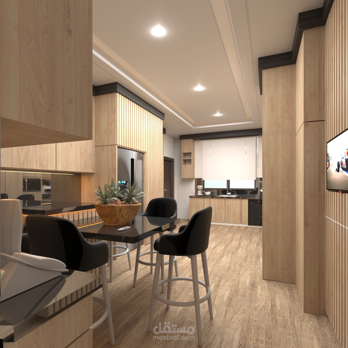 تصميم مطبخ في شقة سكنية