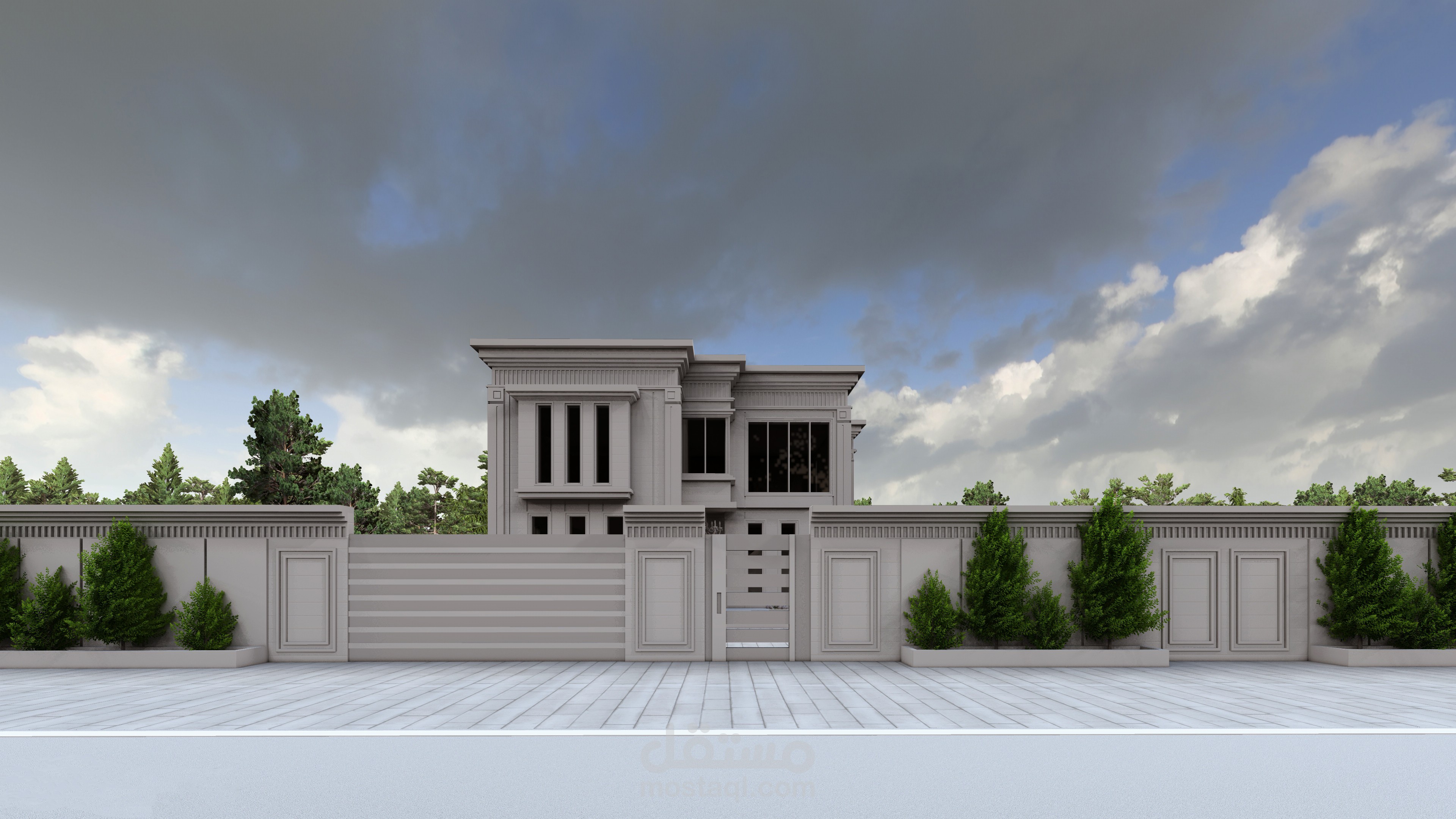 تصميم واجهات خارجية بالطابع الكلاسيكي