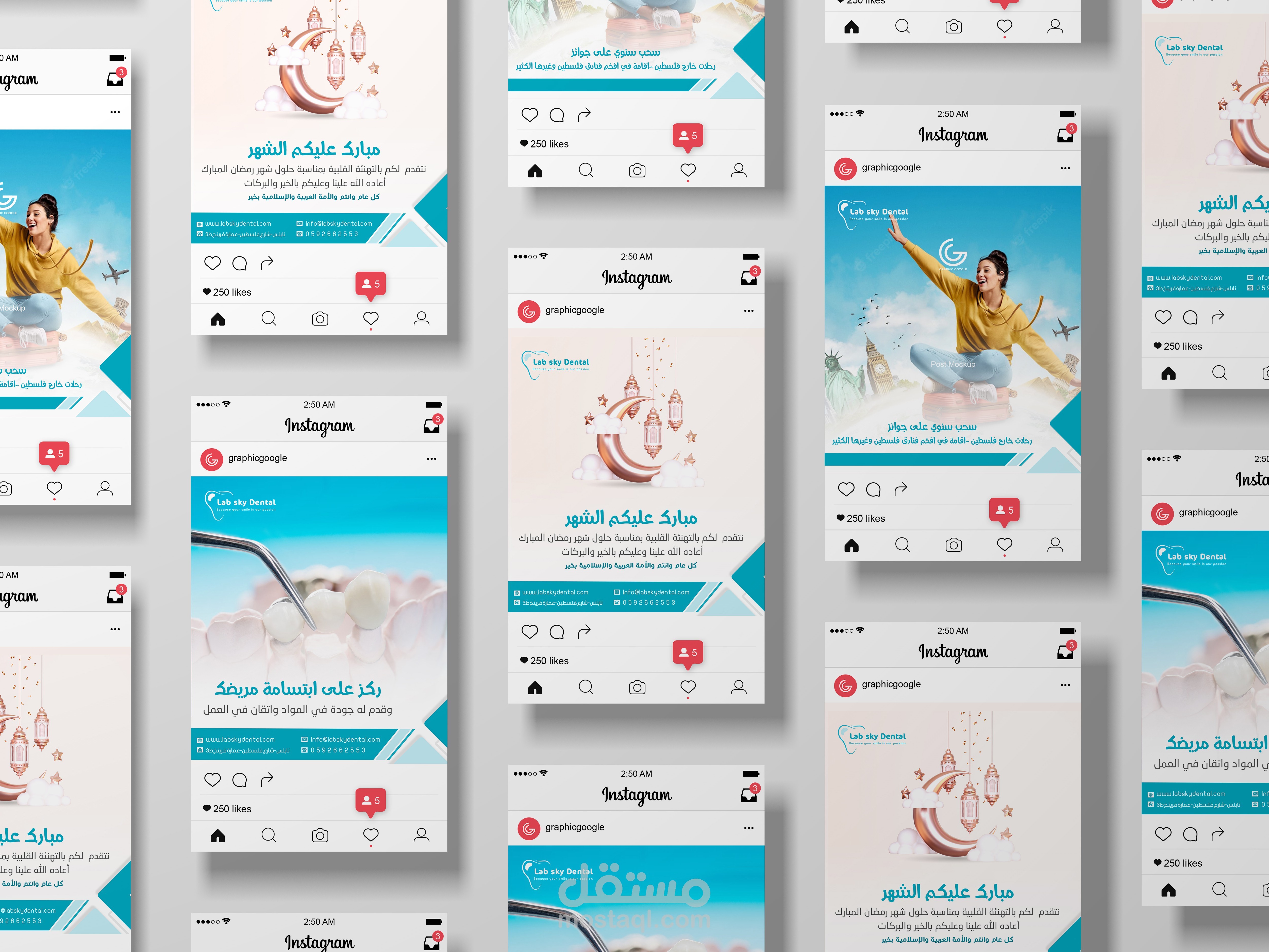 تصميم سوشال ميديا لمختبر اسنان