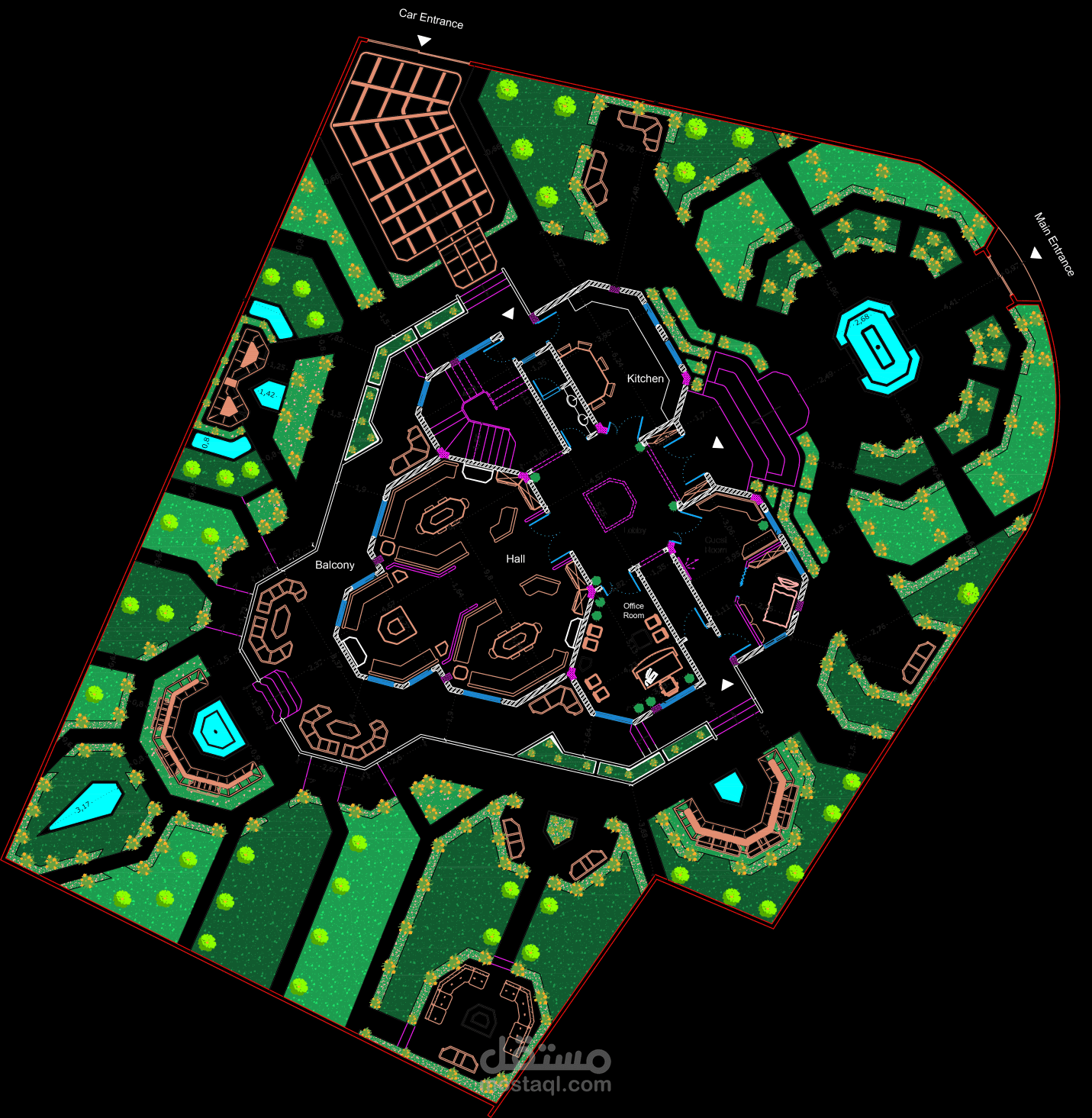 2D Design of A Residential Villa - In Syria