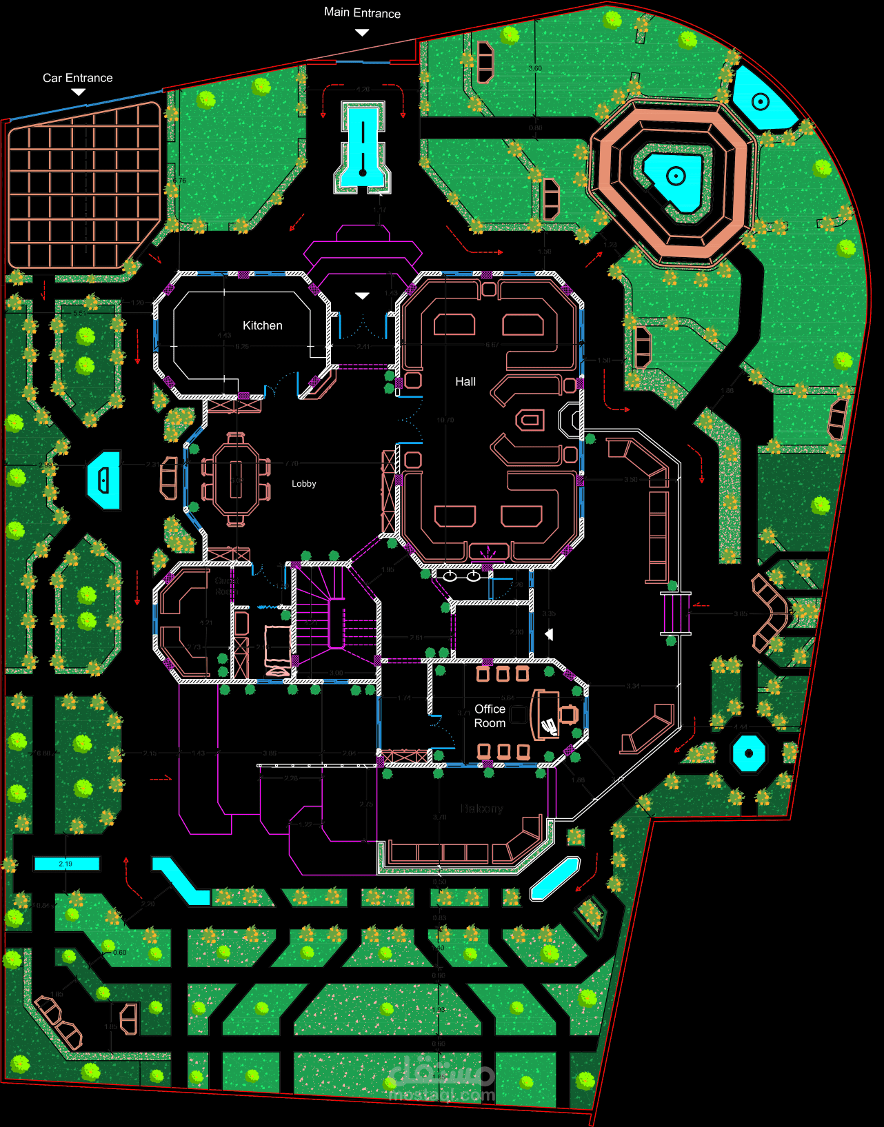 2D Design of A Residential Villa - In Syria