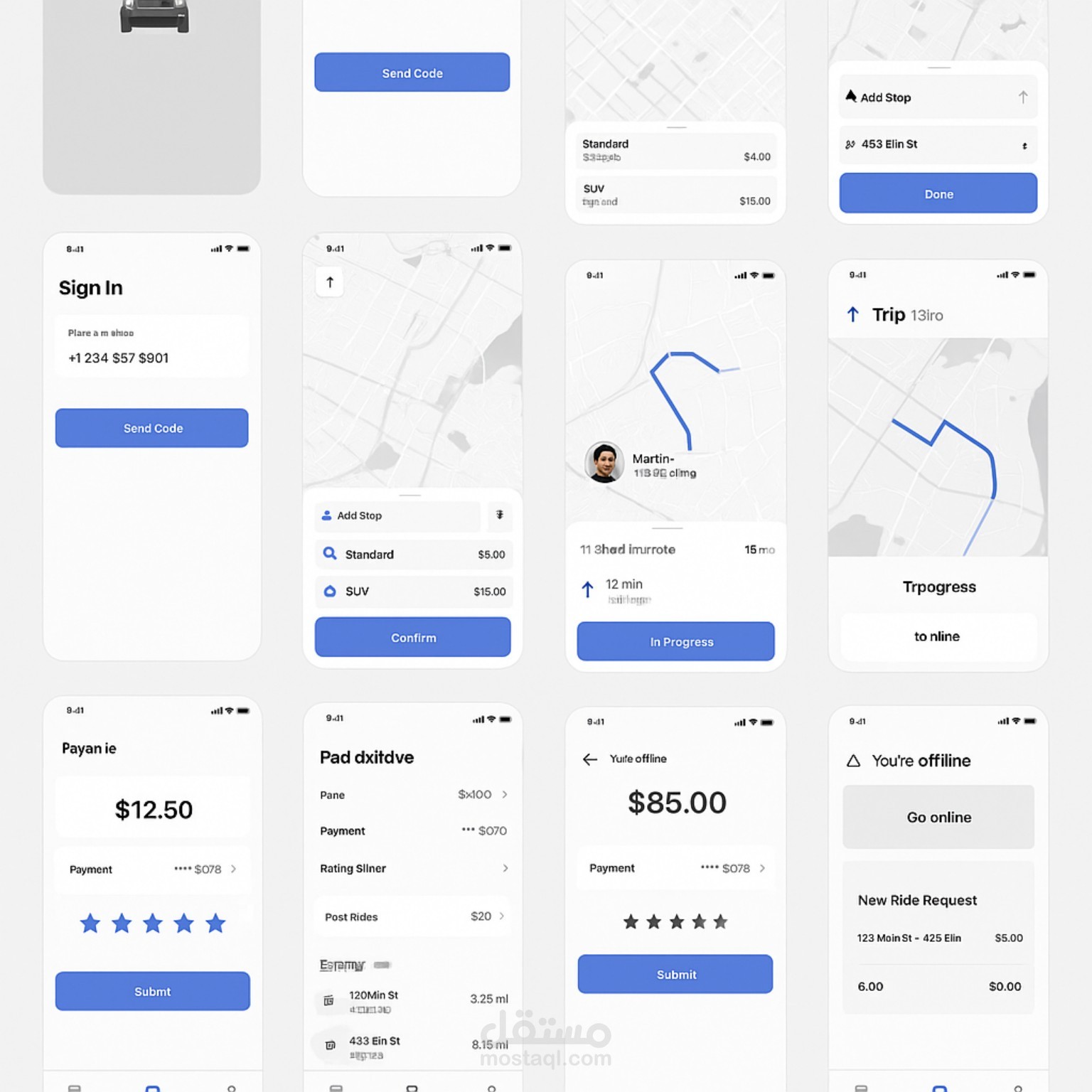 طبيق تنقّل ذكي مشابه لأوبر/كريم تصميم وبرمجة باستخدام Flutter – تطبيق سائق وراكب