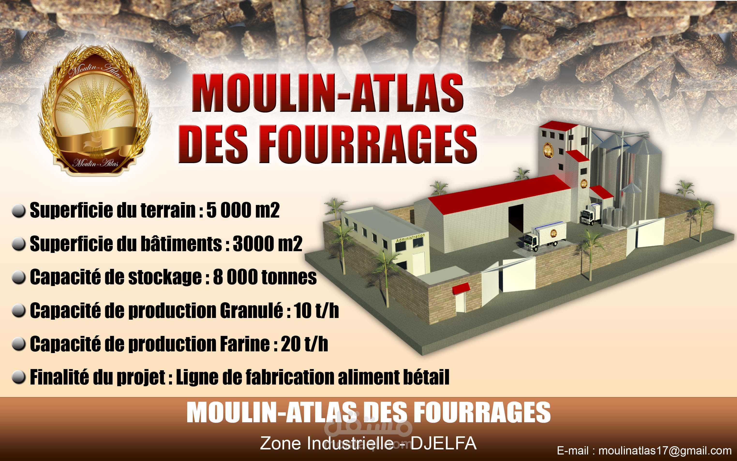 تصميم ثلاثي الأبعاد لمطحنة