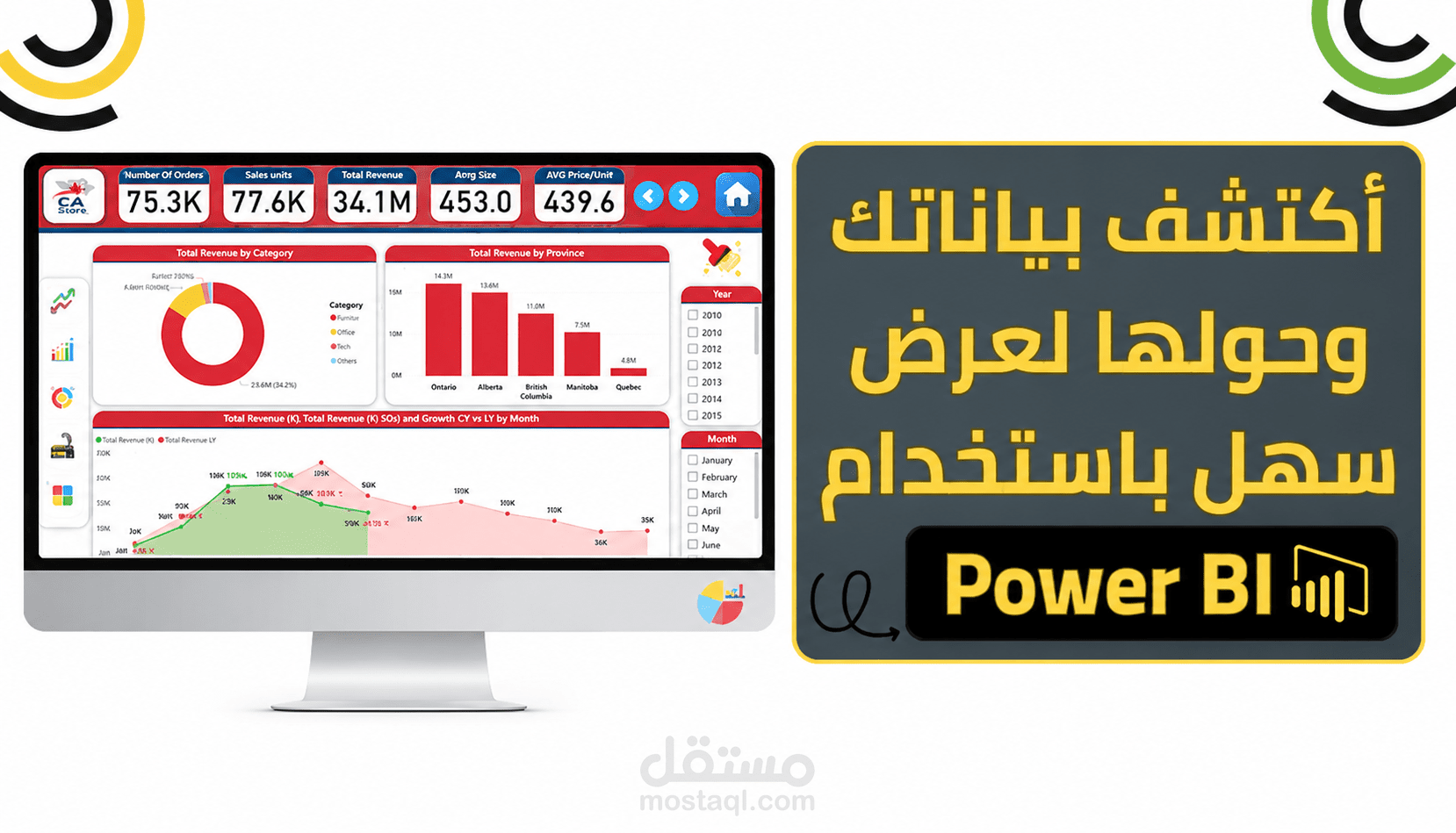 عمل داشبورد تفاعلى Interactive Dashboard بإستخدام Power BI