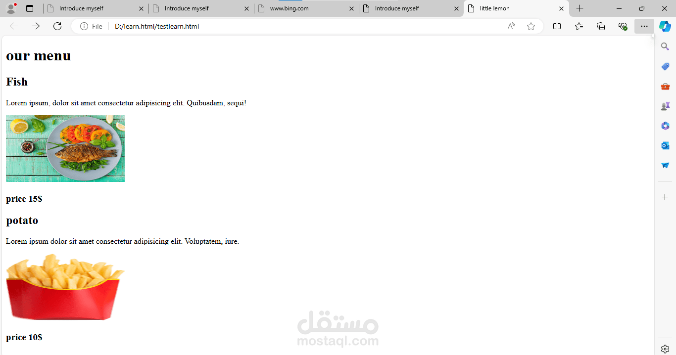 صفحه بسيطه ب HTML