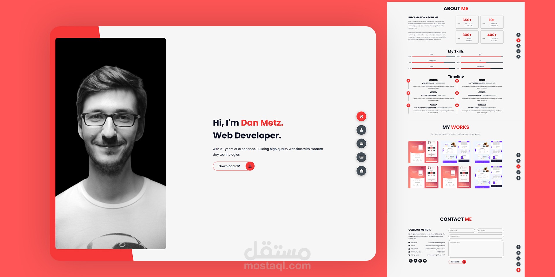 Personal Portfolio | Create Landing page | Figma to HTML / PSD to HTML