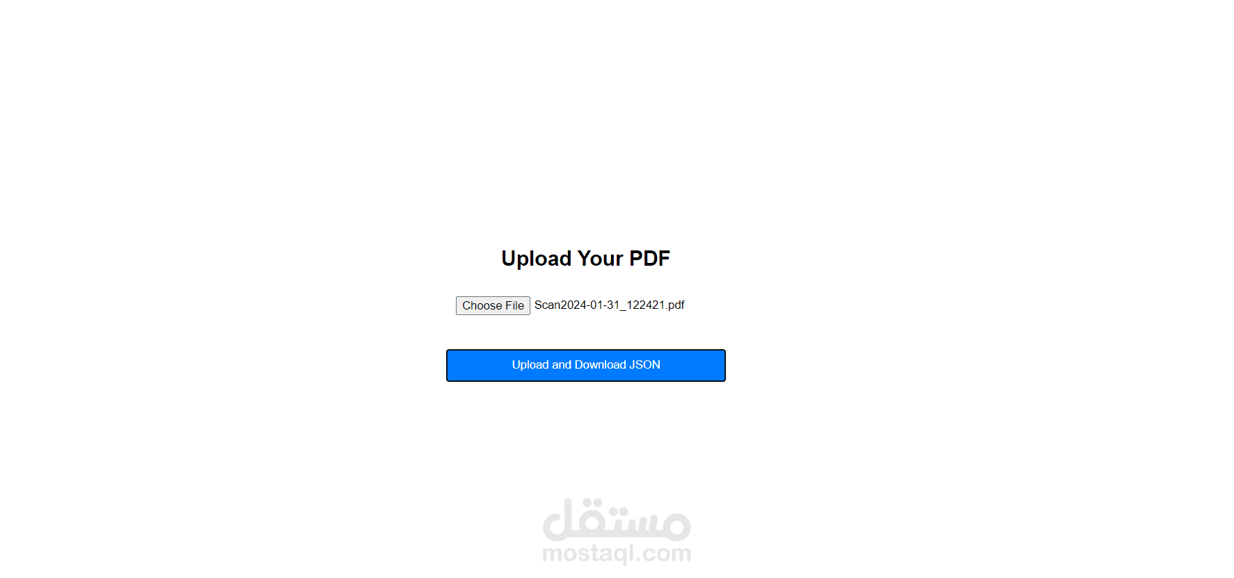 موقع يعمل بالذكاء الاصطناعي ChatGPT لتحديد بيانات الفواتير من الصور او ال PDF وارجاعها كشكل json