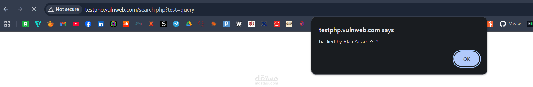 اختبار اختراق لموقع ويب ديناميكي (test.php)