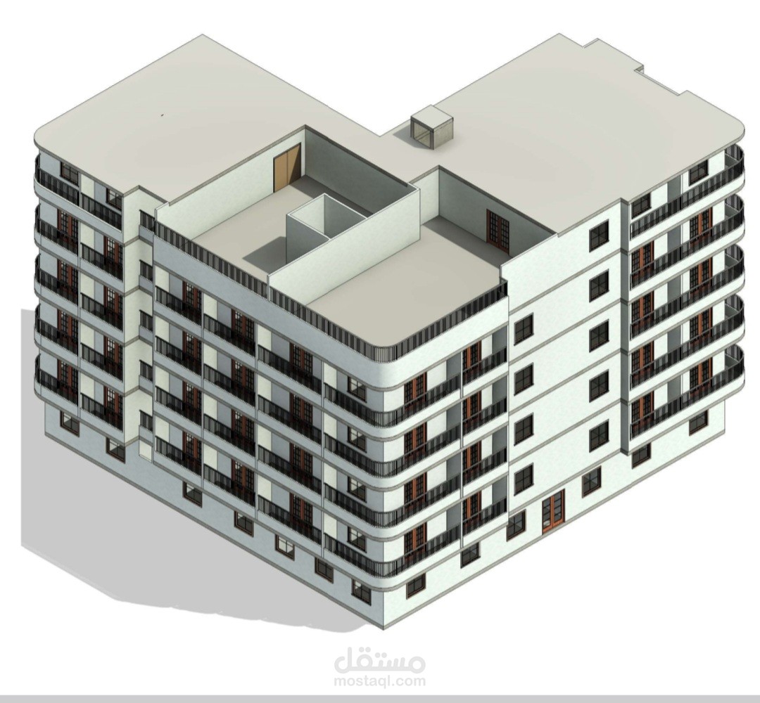 تصميم معماري لوحدة سكنية ٥ طوابق