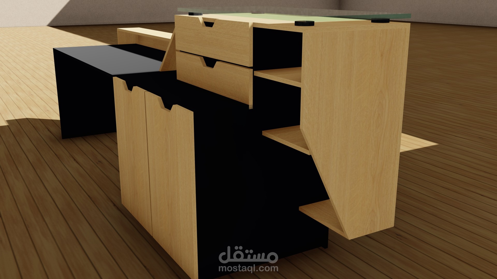 تصميم طاولة استقبال بكامل المخططات للتقطيع عبر ماكينة cnc