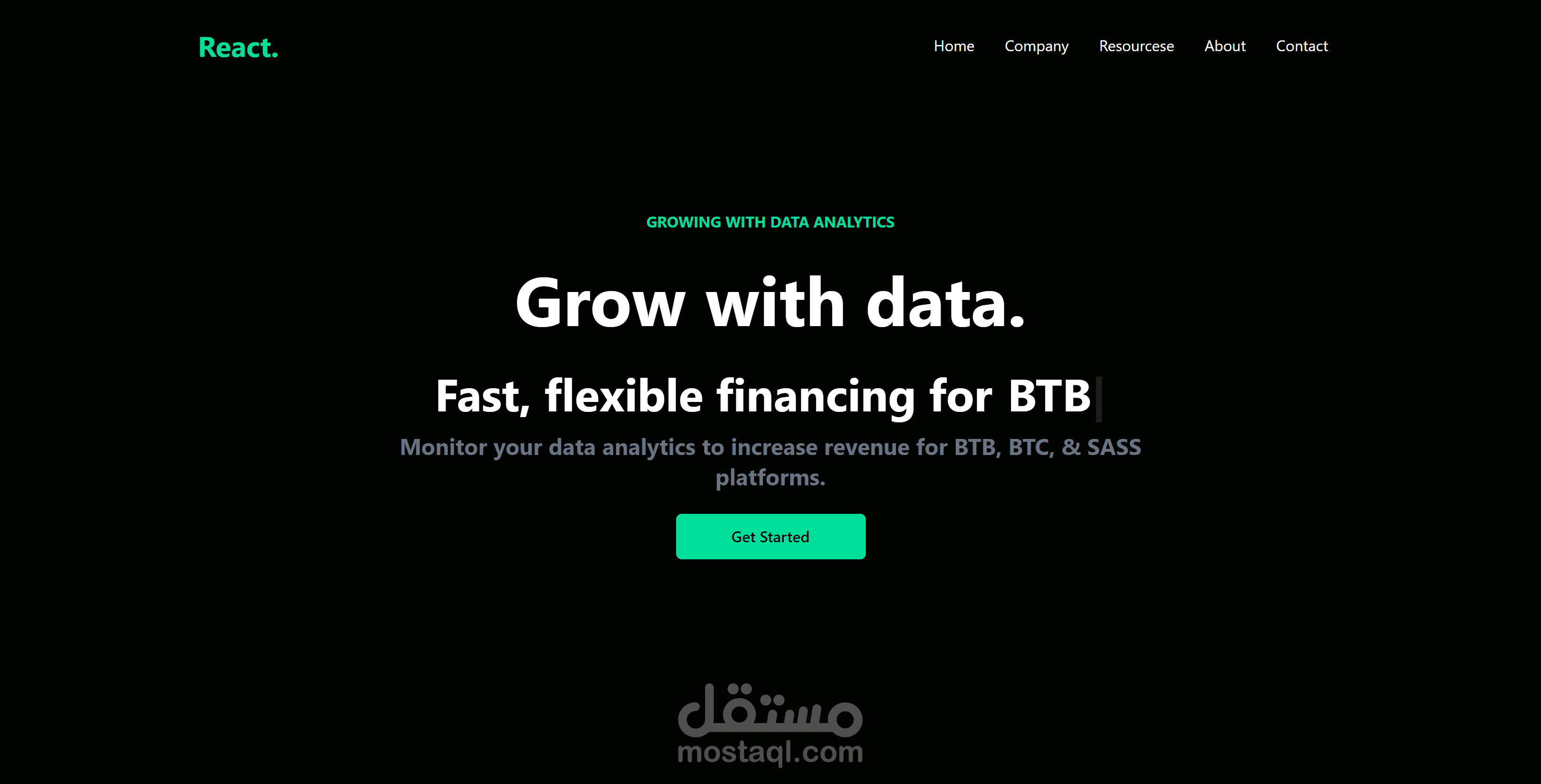 landing page بشكل عصري وجذاب