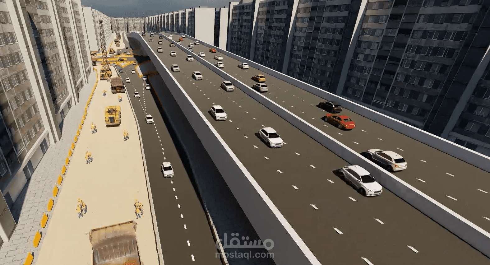 مشروع محاكاة ثلاثية الأبعاد لتطوير طريق