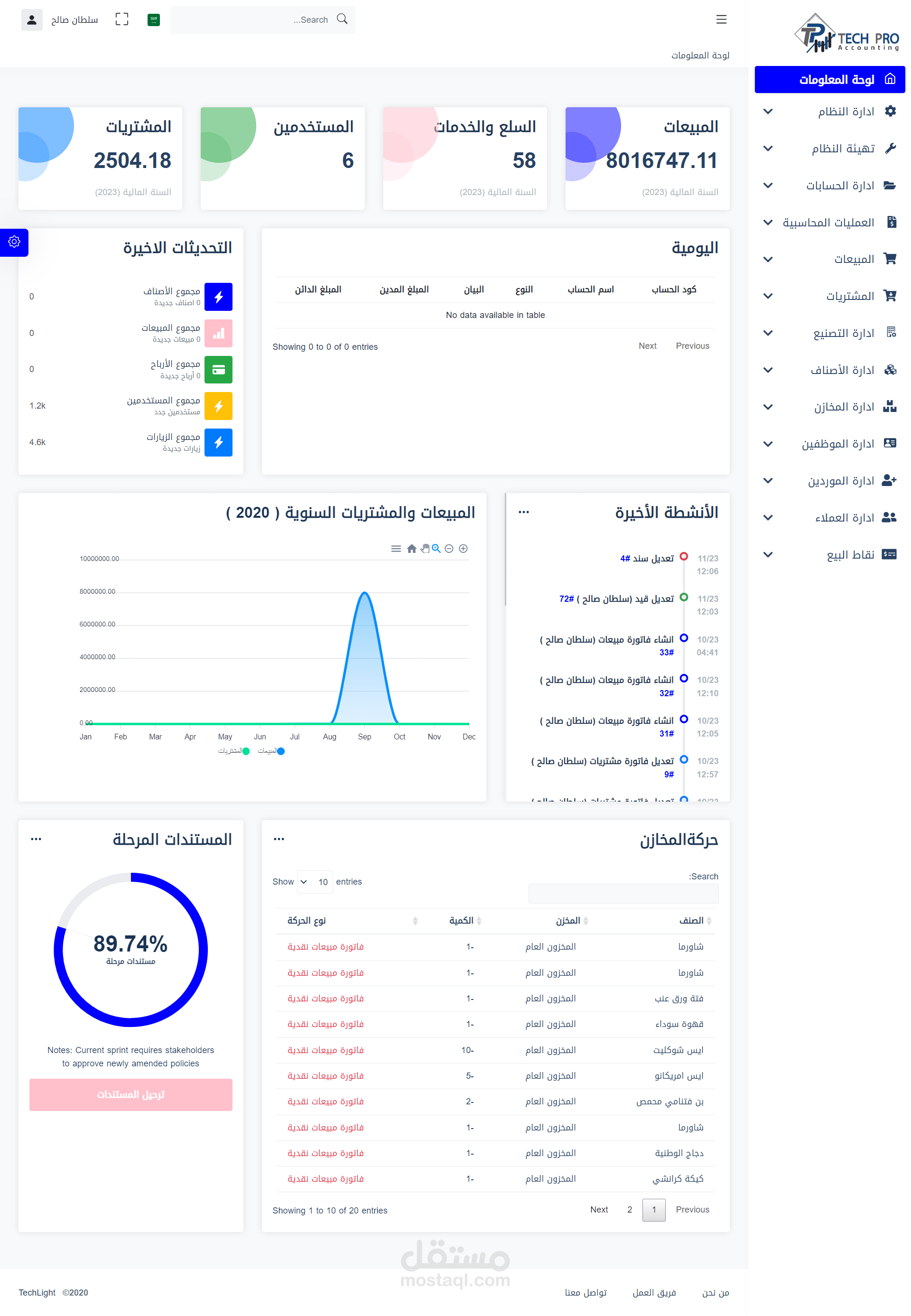 نظام ERP ومحاسبي متكامل يعمل عن طريق الويب