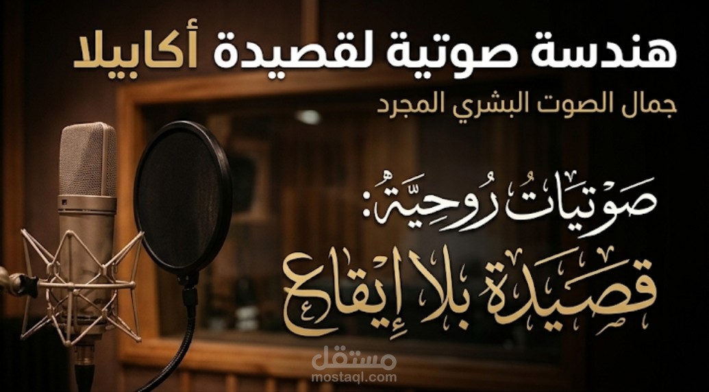 الهندسة الصوتية والمكساج لقصيدة أو متن (أكابيلا - دون إيقاع)" أو تلاوات قرآنية