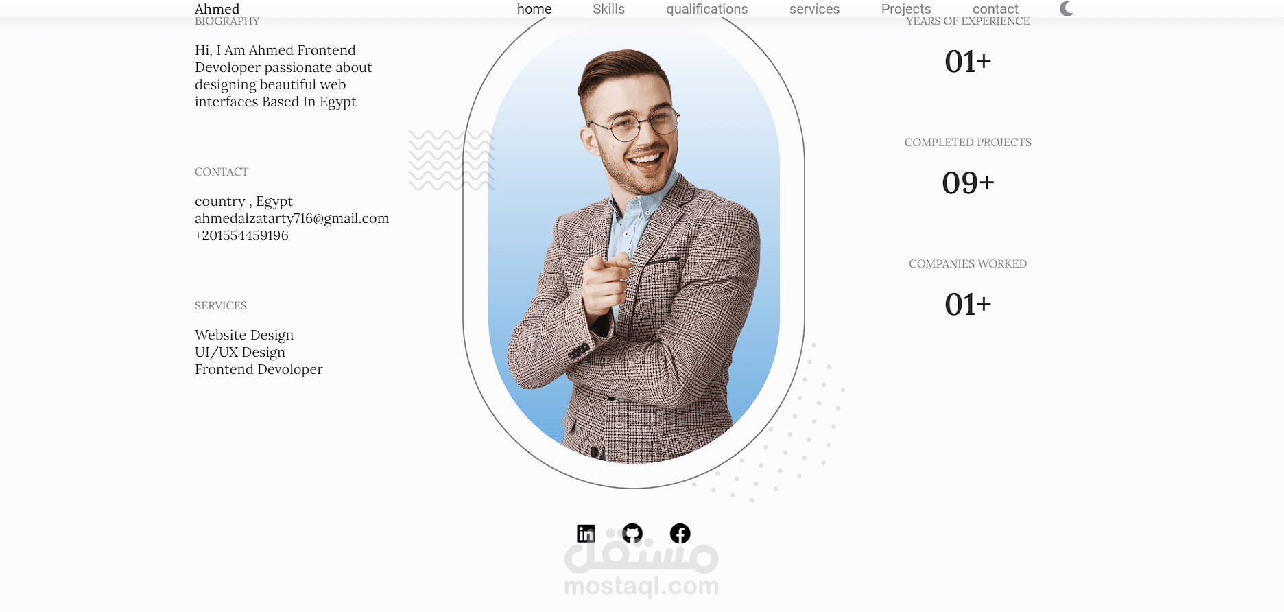 portifolio website for ahmed