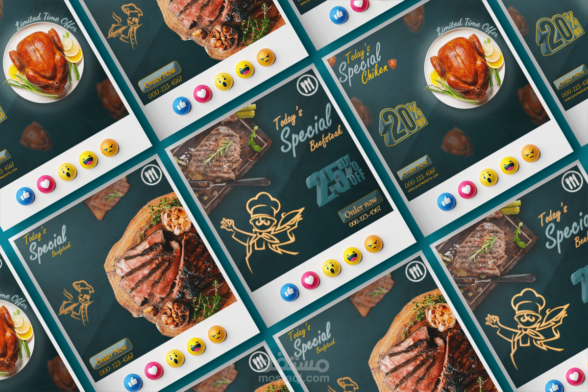 بوست سوشيال ميديا لمطعم