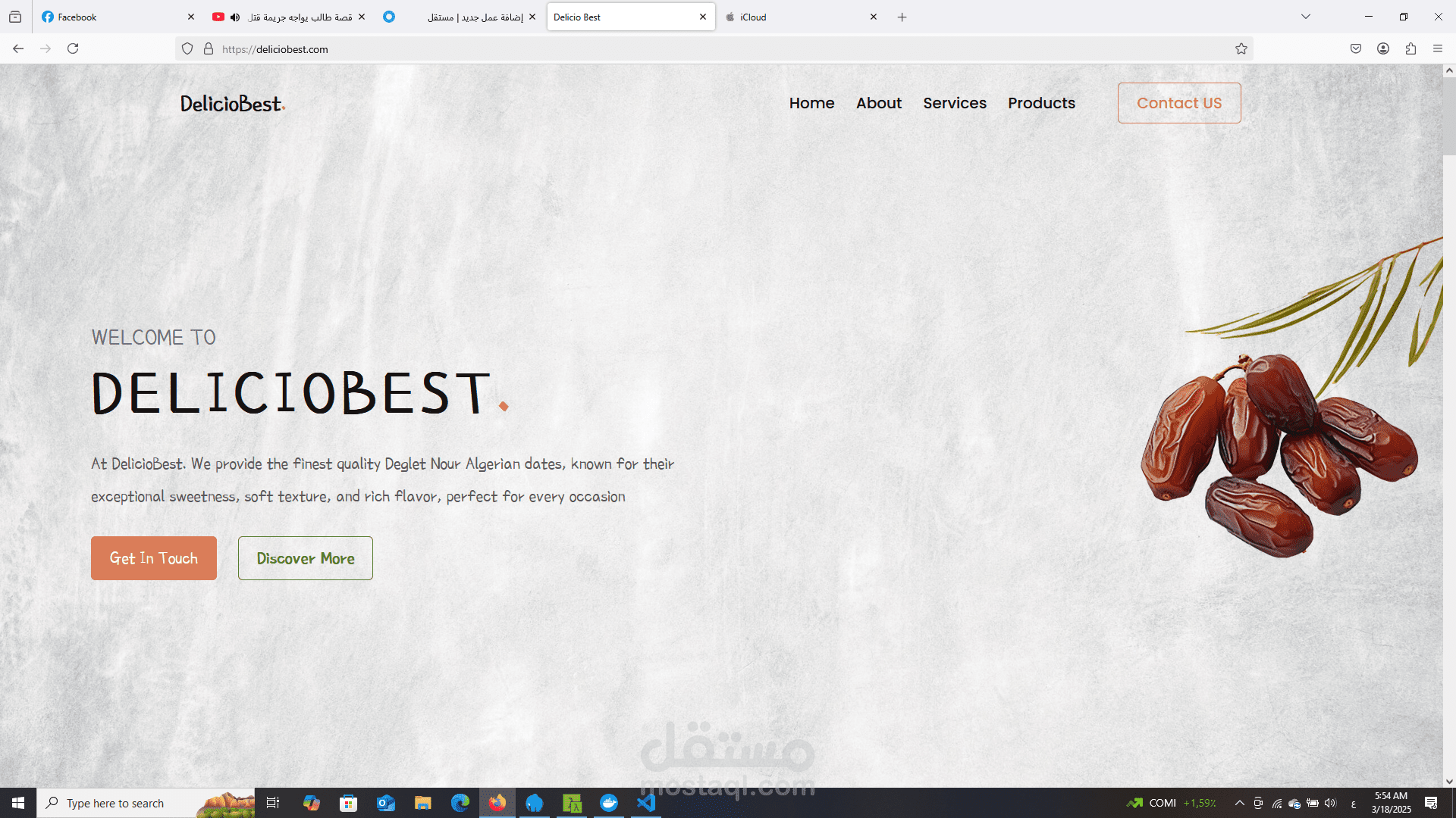 موقع شركة تصدير التمور Deliciobest
