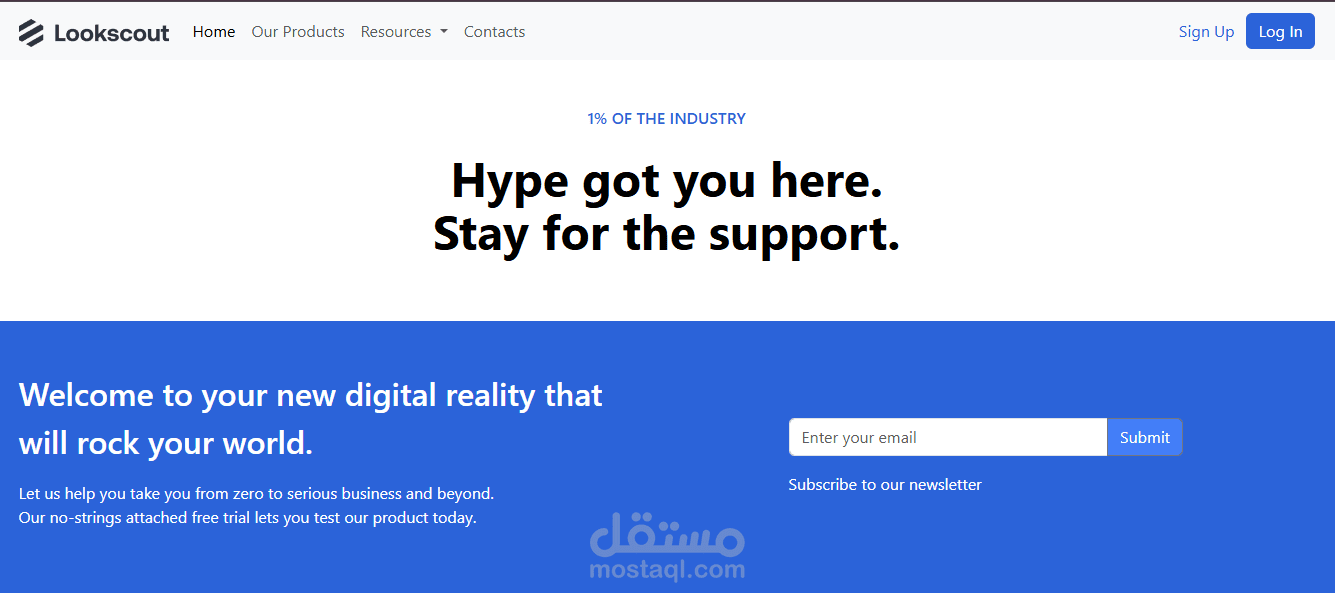 صفحة هبوط لمعرض اساس ب استخدام البوتستراب