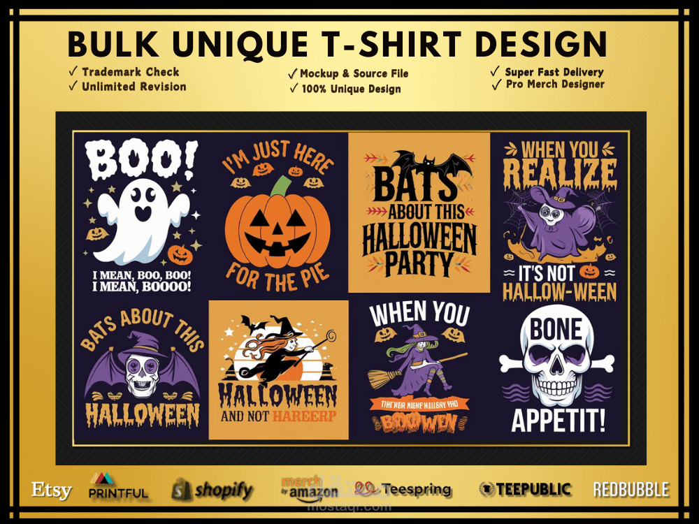 مجموعة مميزة من تصميمات تيشرتات مخصصة في مجال الطباعة عند الطلب