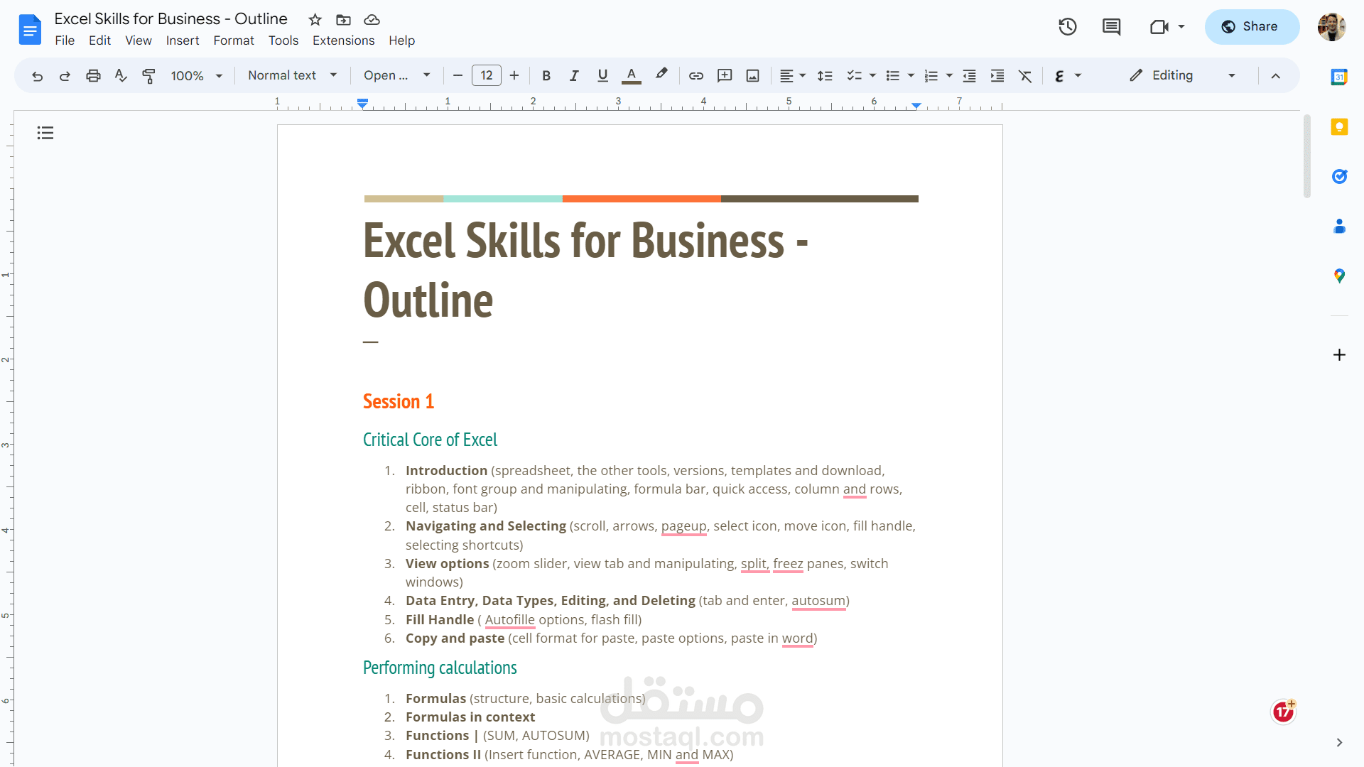 Excel Instructor