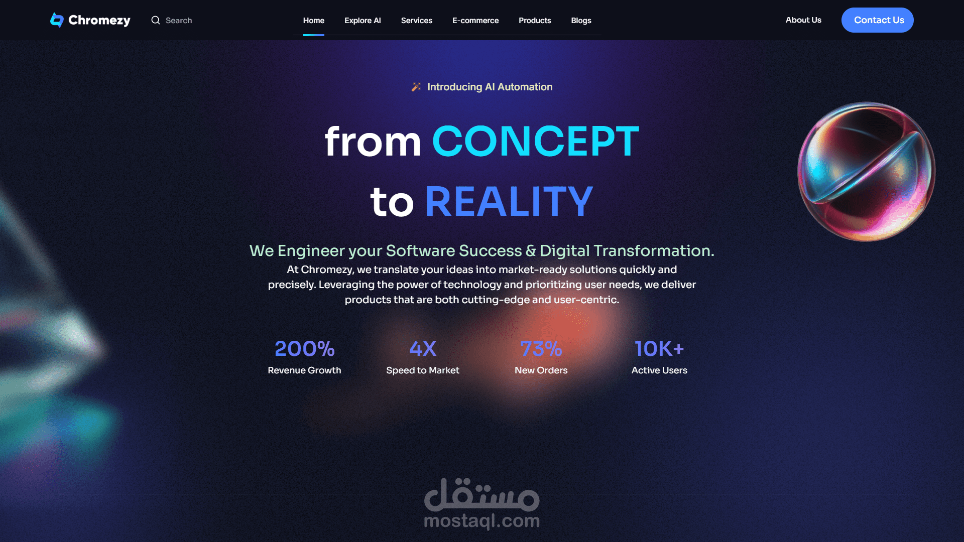 Chromezy Parallax Scrolling Website || With Next.js , TypeScript