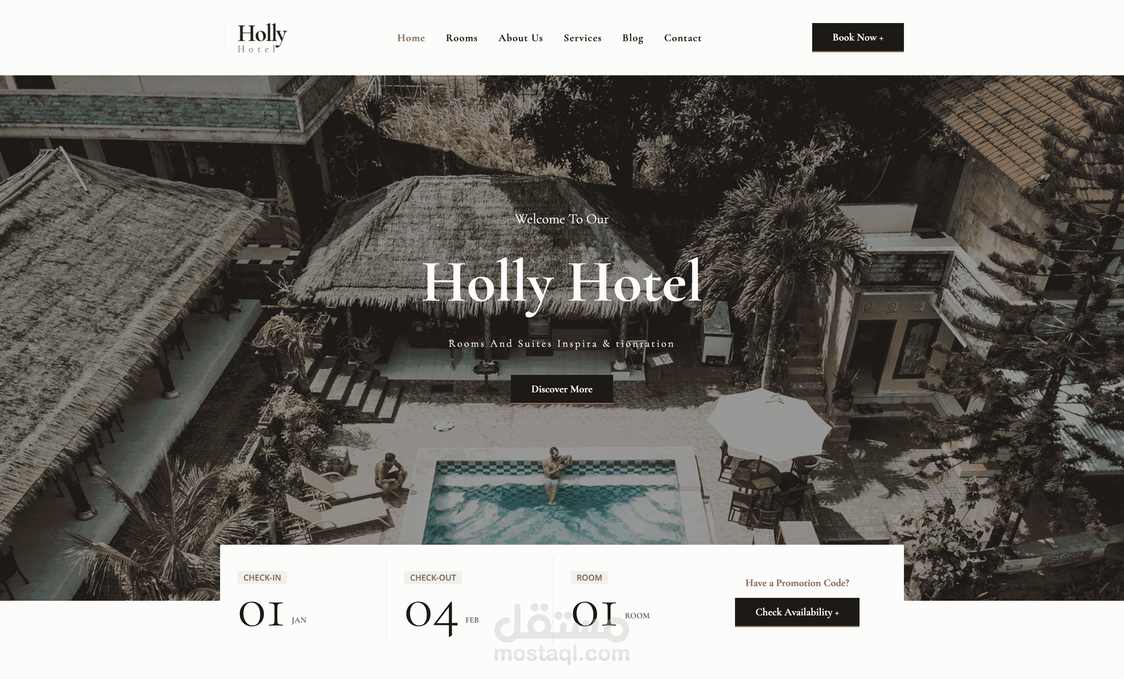 موقع اكتروني لفندق رائع Hotel