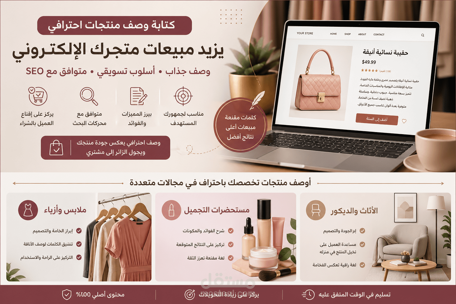 كتابة وصف المنتجات للمتاجر الإلكترونية