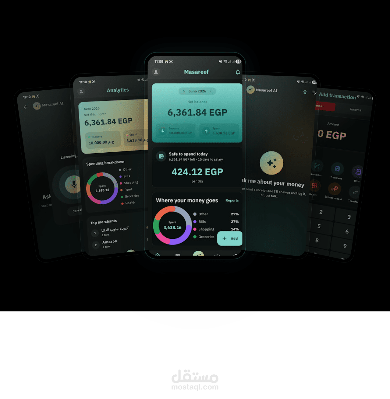 Masareef – تطبيق إدارة مصاريف شخصية ذكي بالذكاء الاصطناعي