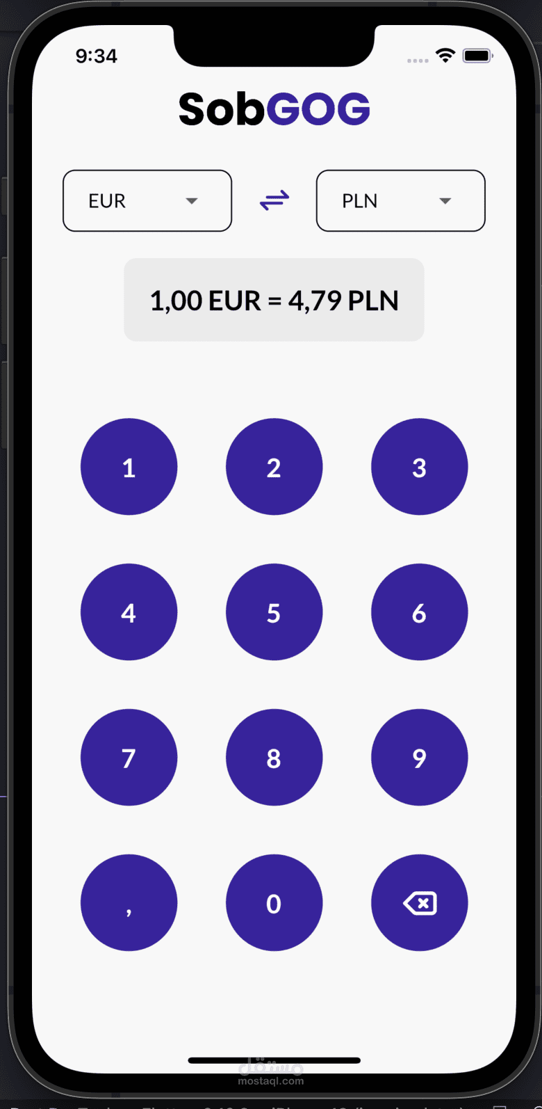 Flutter mobile app(currency Converte)