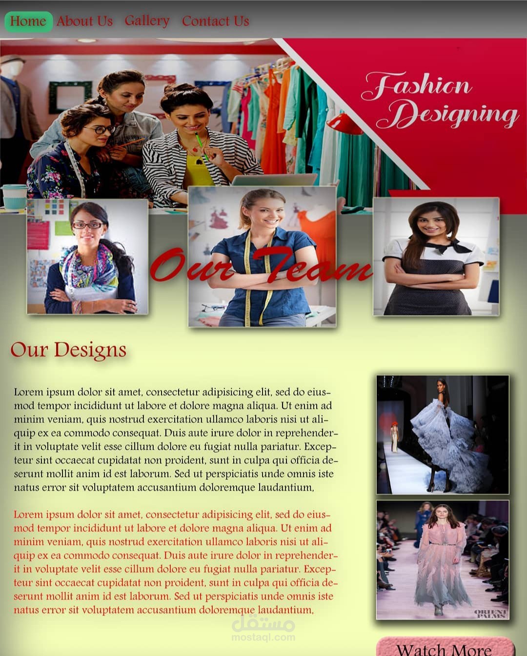 تصميم لصفحة ويب