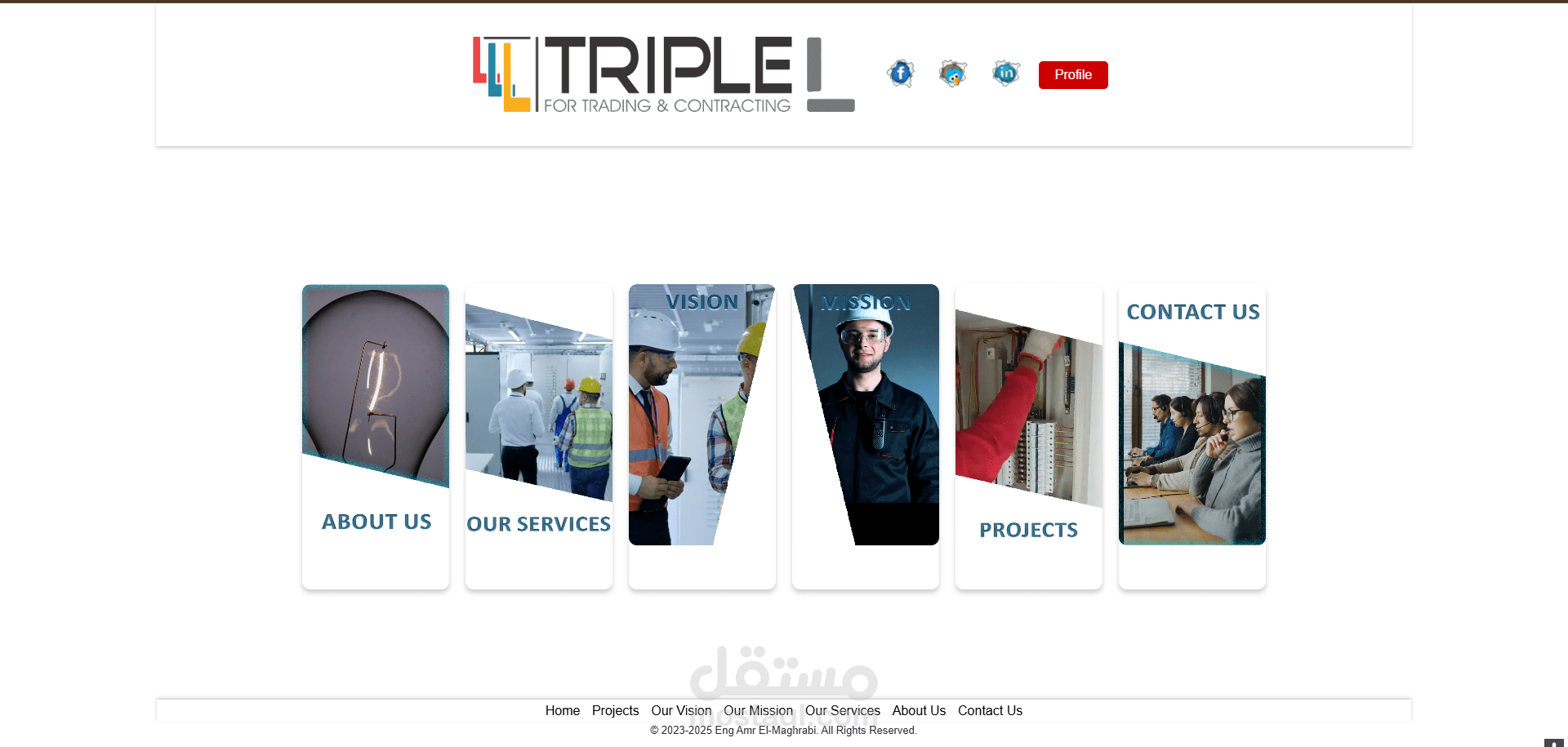 موقع شركة TRIPLE الإلكتروني - بوابتك لحلول الكهرباء والمقاولات الذكية
