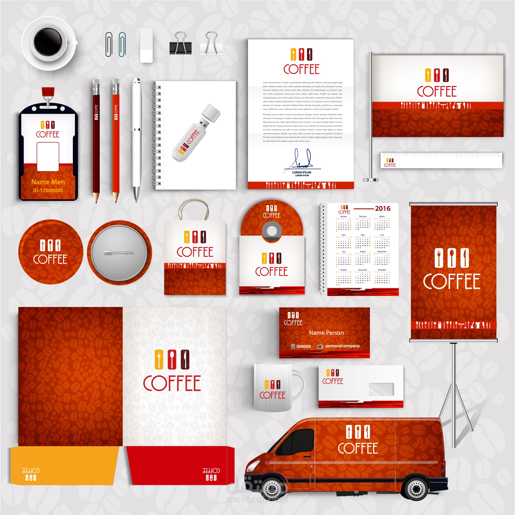 تصميم هوية بصرية لمقهى COFFEE