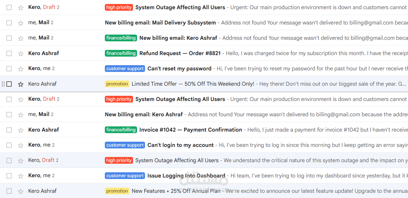 Gmail Inbox Agent — أتمتة ذكية للبريد الإلكتروني باستخدام n8n و Gemini AI